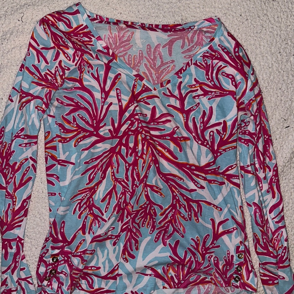 Lilly Pulitzer Long Sleeve Coral Top